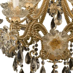323 Lampadario floreale dorato a 12 luci
