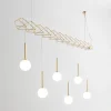 Lampadario Flow a 6 luci dorato
