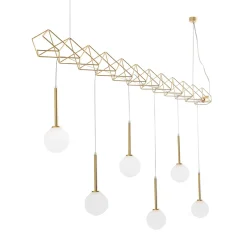 Lampadario Flow a 6 luci dorato