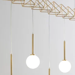 Lampadario Flow a 6 luci dorato