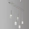 Lampadario Flow a 5 luci in argento