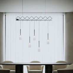 Lampadario Flow a 5 luci in argento