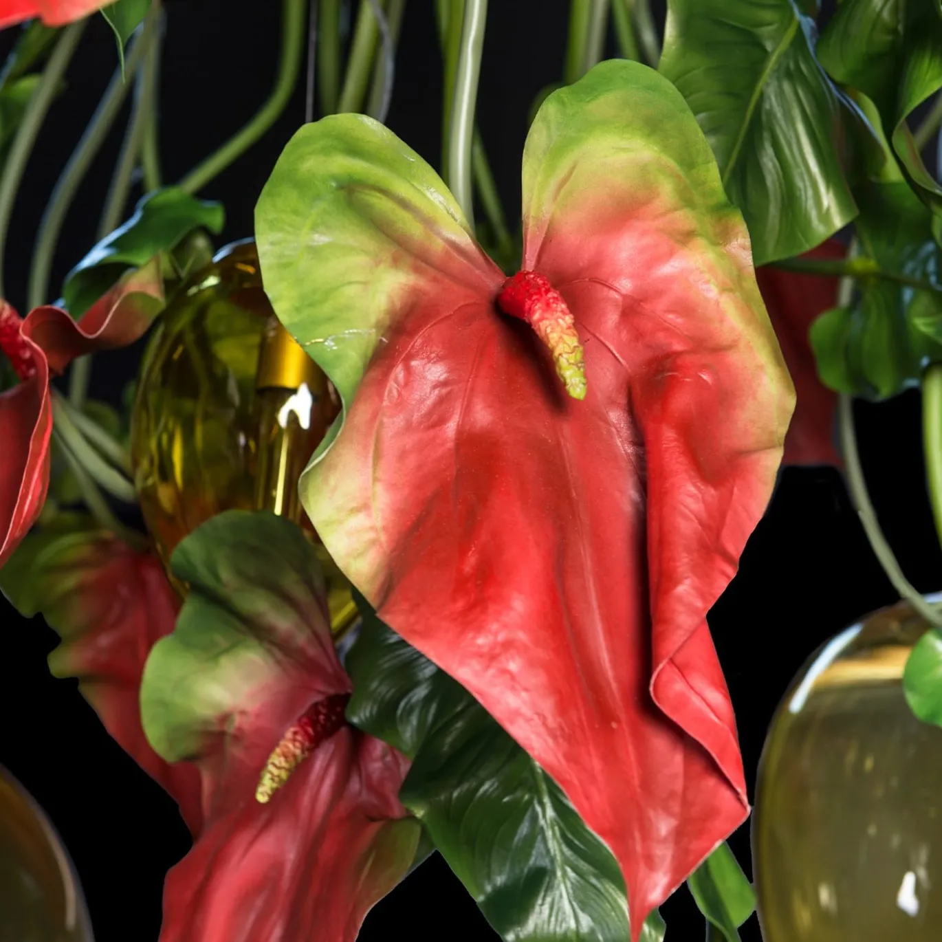 Lampadario Flower Power Anthurium nero