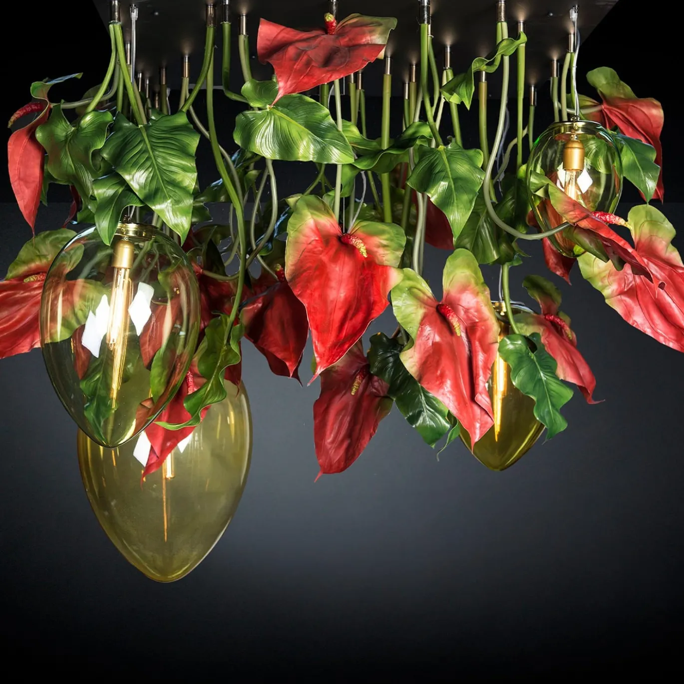 Lampadario Flower Power Anthurium nero