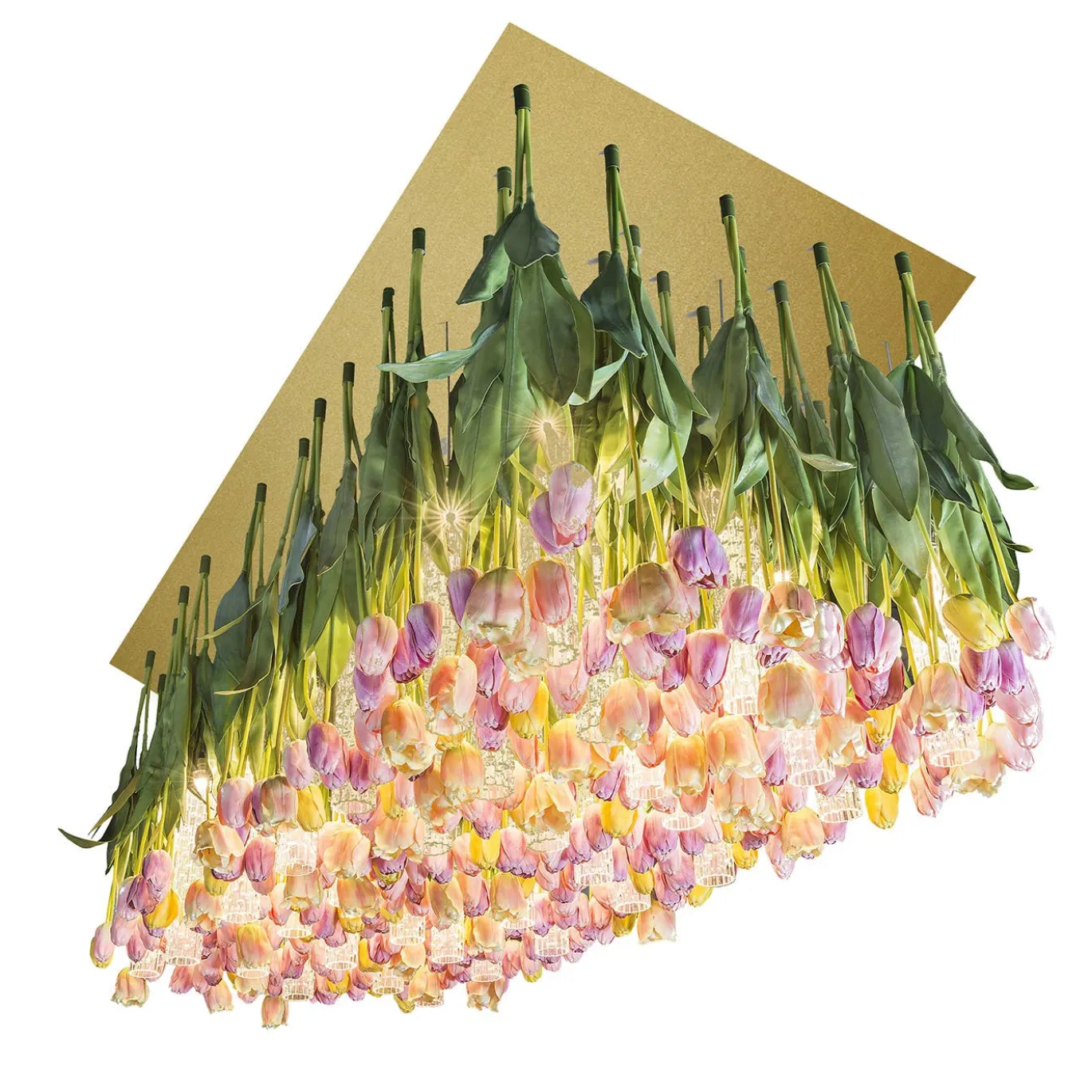 Lampadario Flower Power 22 luci in policromia