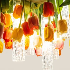 Lampadario Flower Power 22 luci in policromia