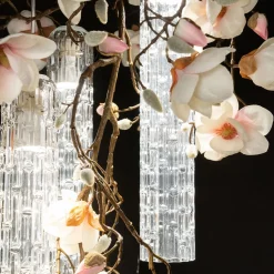 Lampadario Flower Power Magnolia rotondo piccolo bianco