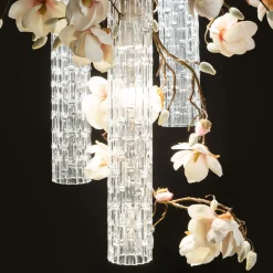 Lampadario Flower Power Magnolia rotondo piccolo bianco