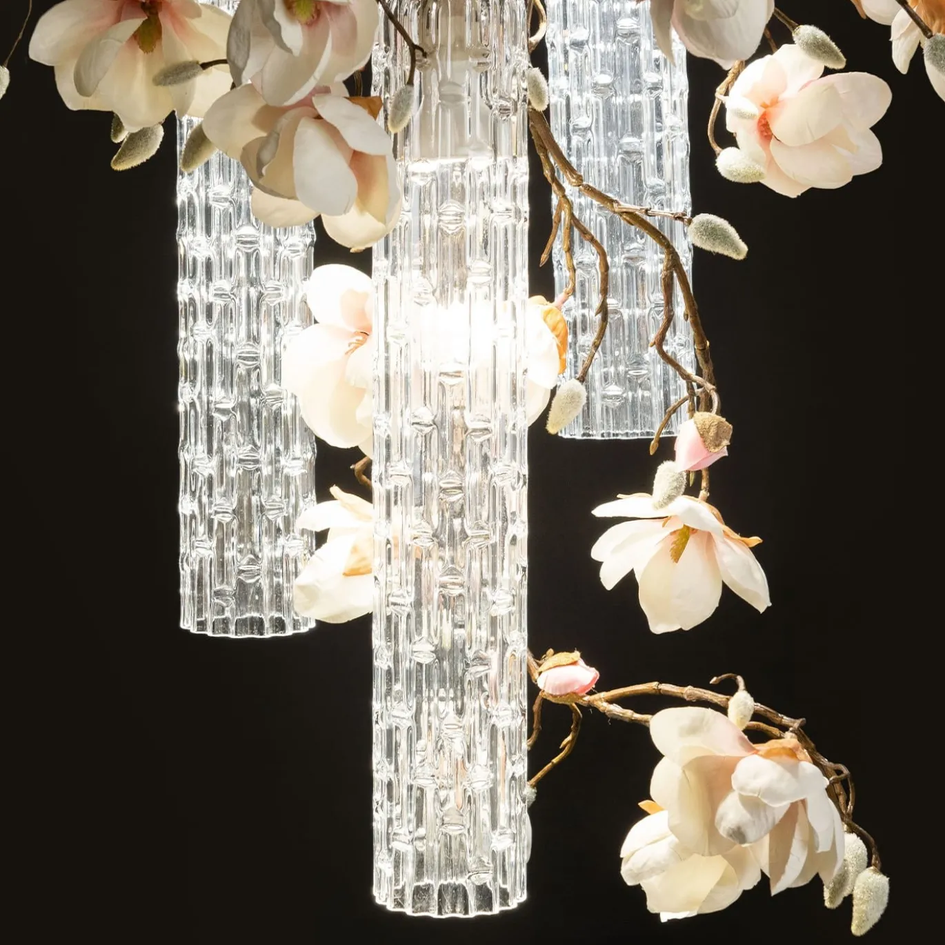 Lampadario Flower Power Magnolia rotondo piccolo bianco