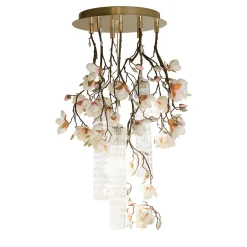 Lampadario Flower Power Magnolia rotondo piccolo bianco