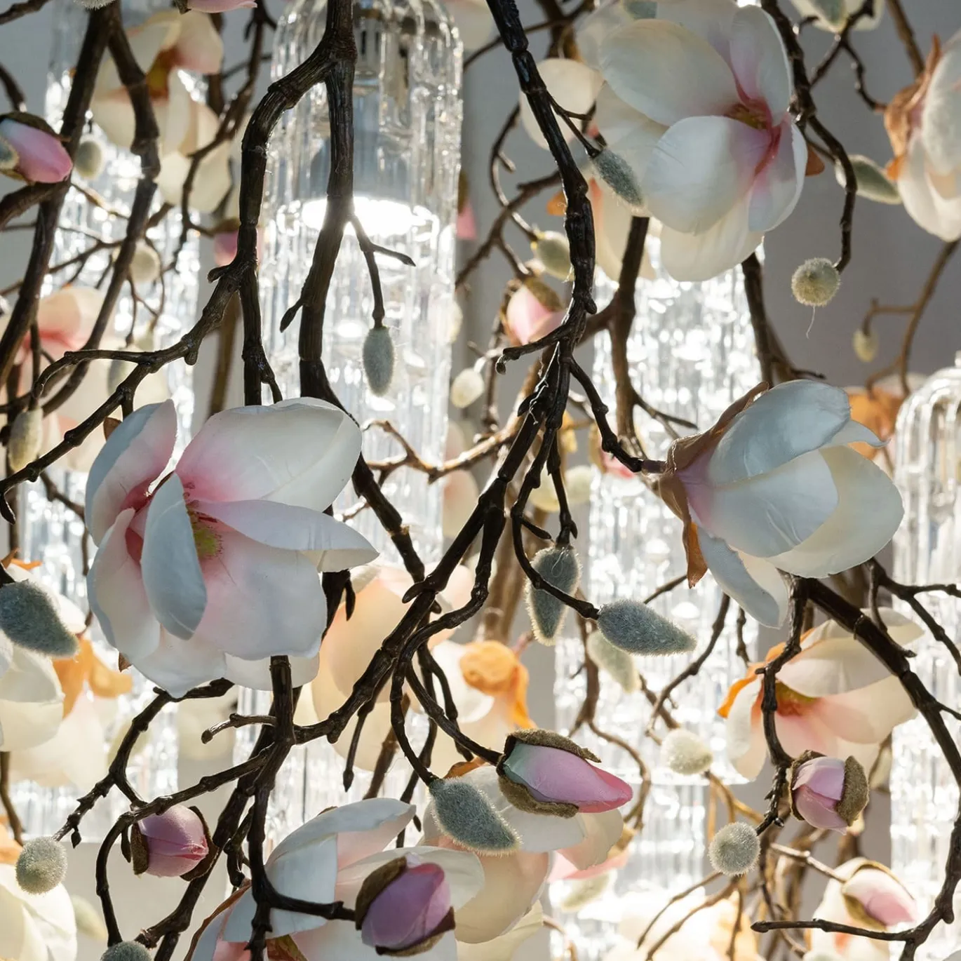 Lampadario Flower Power Magnolia Square White