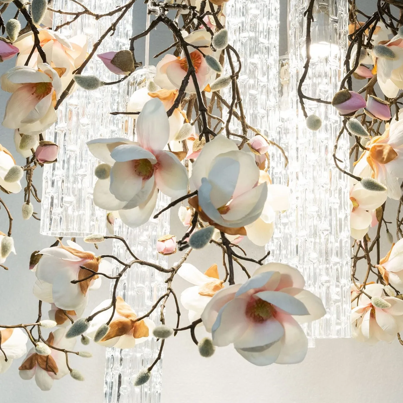 Lampadario Flower Power Magnolia Square White