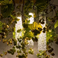 Lampadario Flower Power Physalis e Anthurium