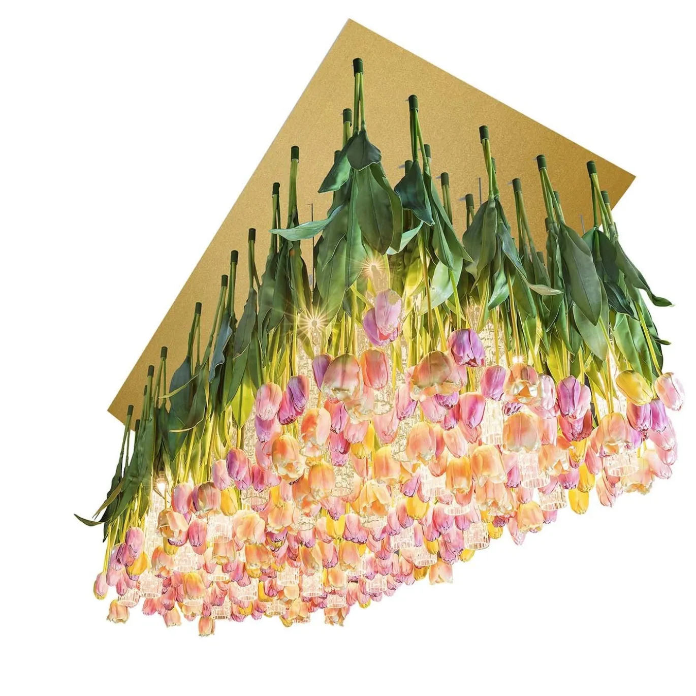 Lampadario Flower Power Tulip in Vetro di Murano