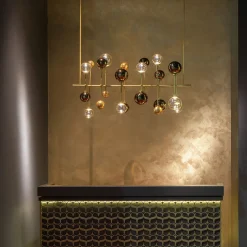 Lampadario Fluxus bronzato