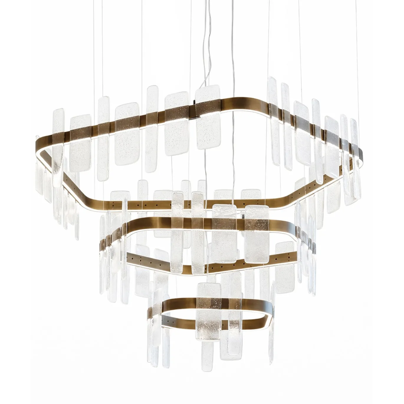 Lampadario Forest in vetro e ottone