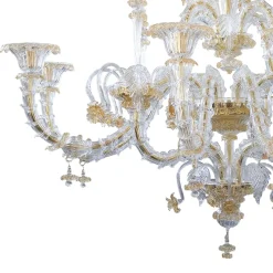 Lampadario Gaia in vetro oro