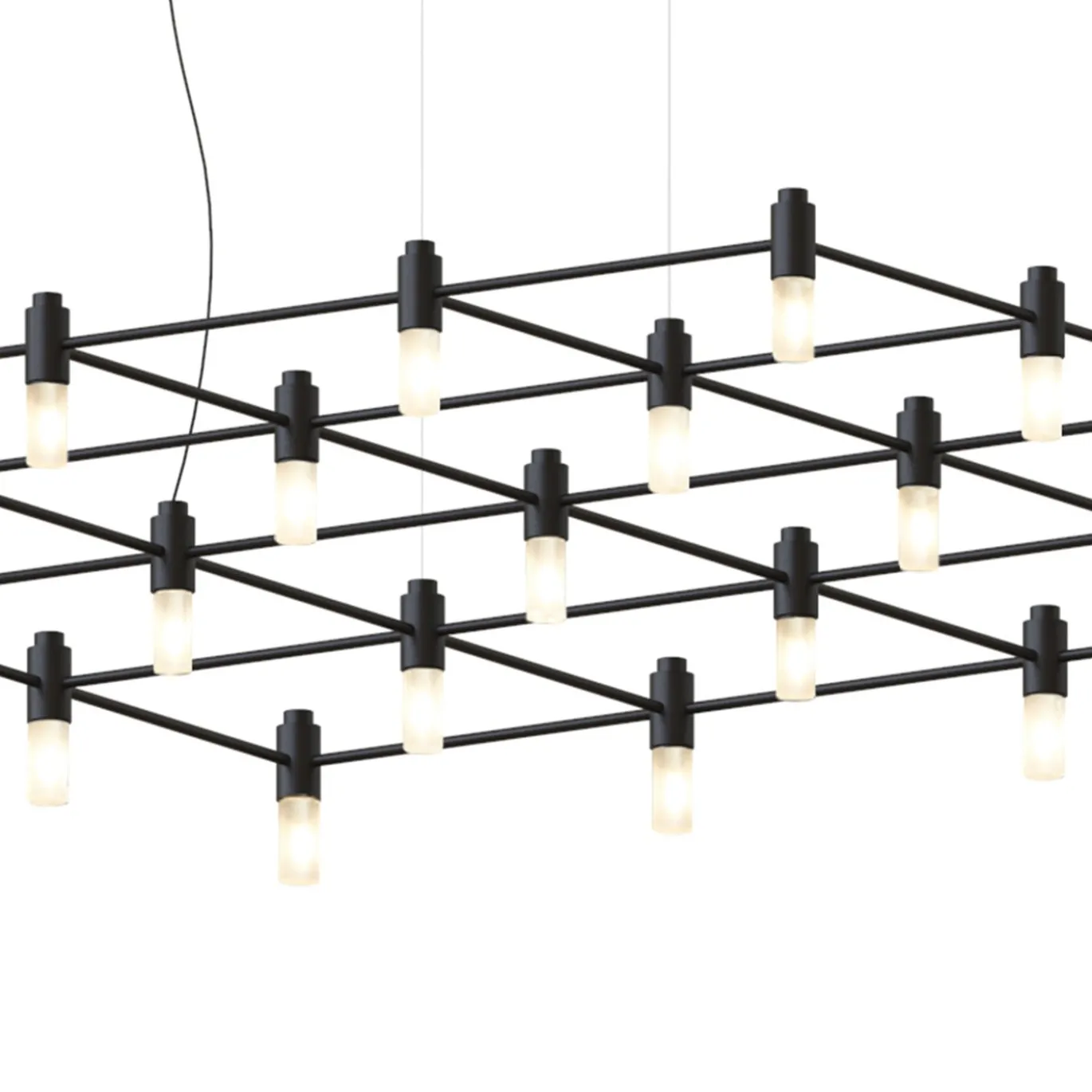 Lampadario Geometrico Quadrante Grande Nero #2
