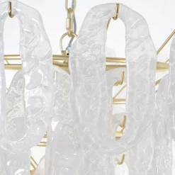 Lampadario Ghiaccio in Vetro di Murano