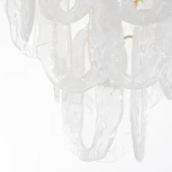 Lampadario Ghiaccio in Vetro di Murano