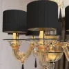 Lampadario Giotto a 8 luci in vetro di Murano color fumè e nero
