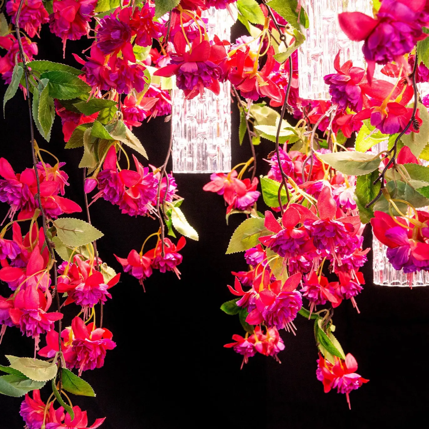 Lampadario grande Flower Power Pink Cascade
