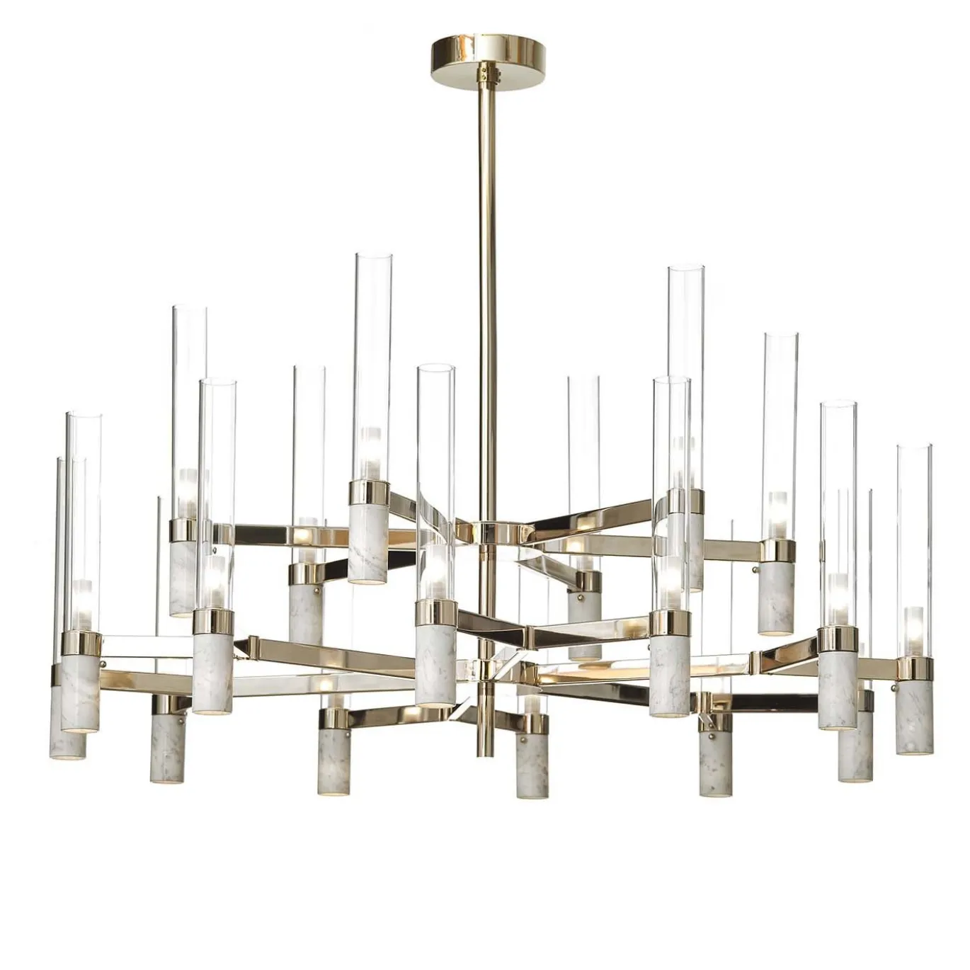 Lampadario grande in marmo di Carrara