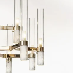 Lampadario grande in marmo di Carrara