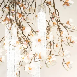 Lampadario grande rotondo bianco Flower Power Magnolia