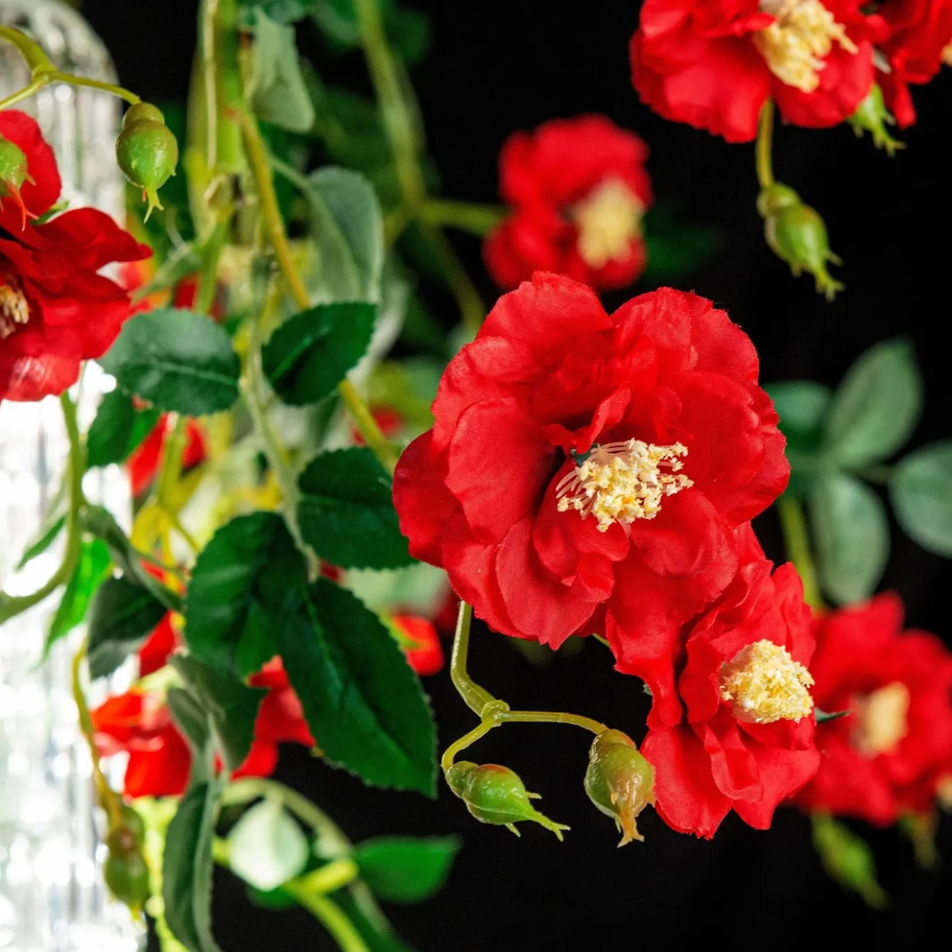 Lampadario grande rotondo Flower Power Wild Red Roses