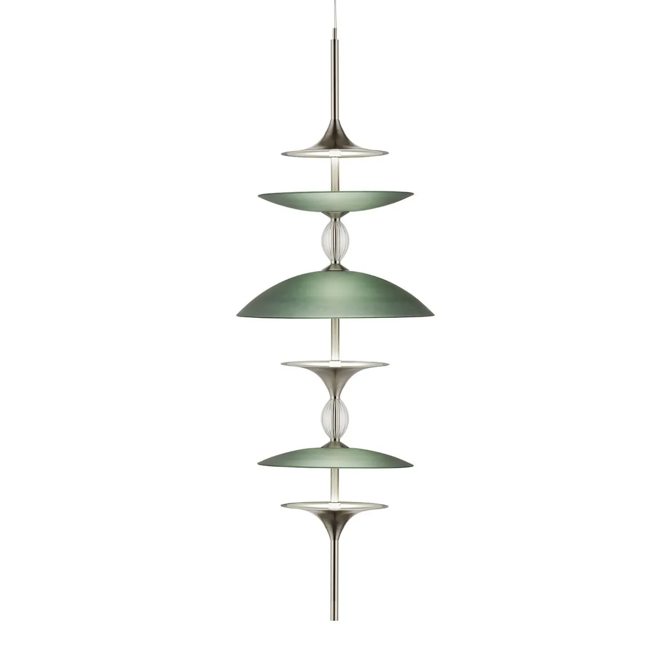 Lampadario Grande Sama con Cupole Verdi