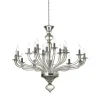 Lampadario grigio a 18 luci in vetro di Murano
