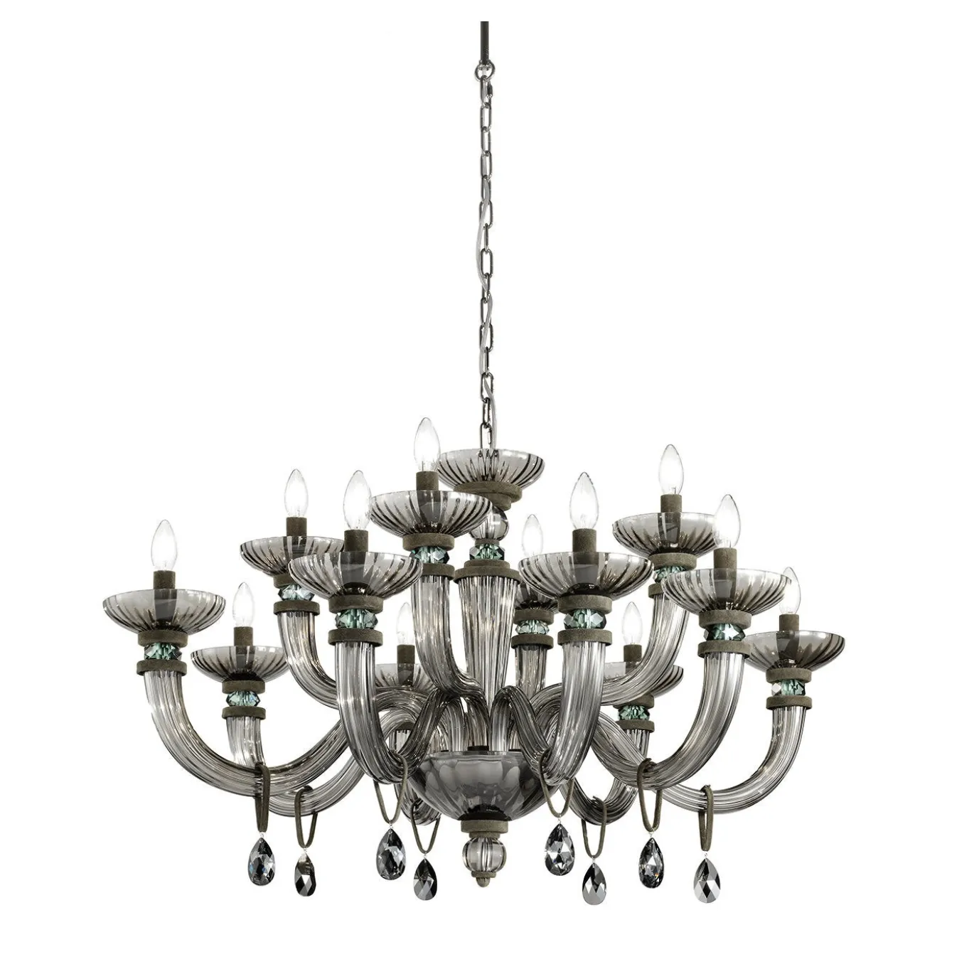 Lampadario grigio Dahlia 12 luci