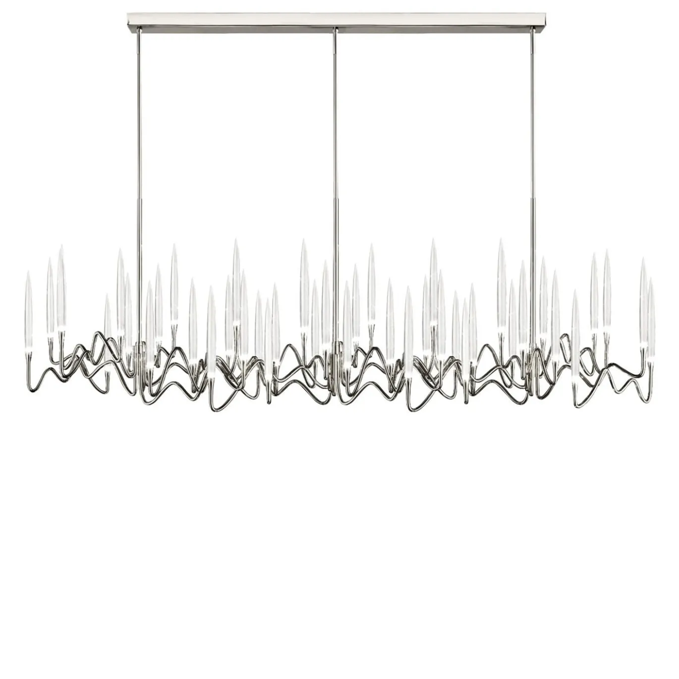 Lampadario Il Pezzo 3 Lungo a 42 Luci Nickel