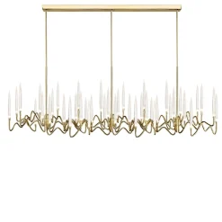 Lampadario Il Pezzo 3 Lungo a 42 Luci Oro
