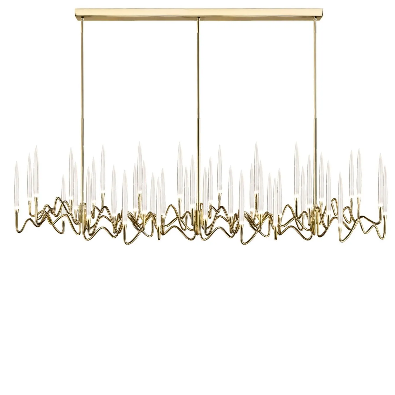 Lampadario Il Pezzo 3 Lungo a 42 Luci Oro