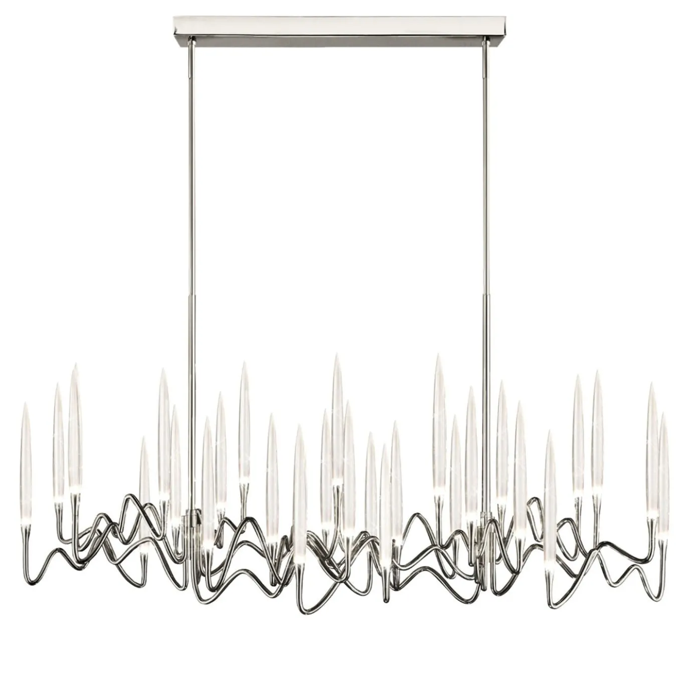 Lampadario Il Pezzo 3 Lungo a 30 Luci Nickel