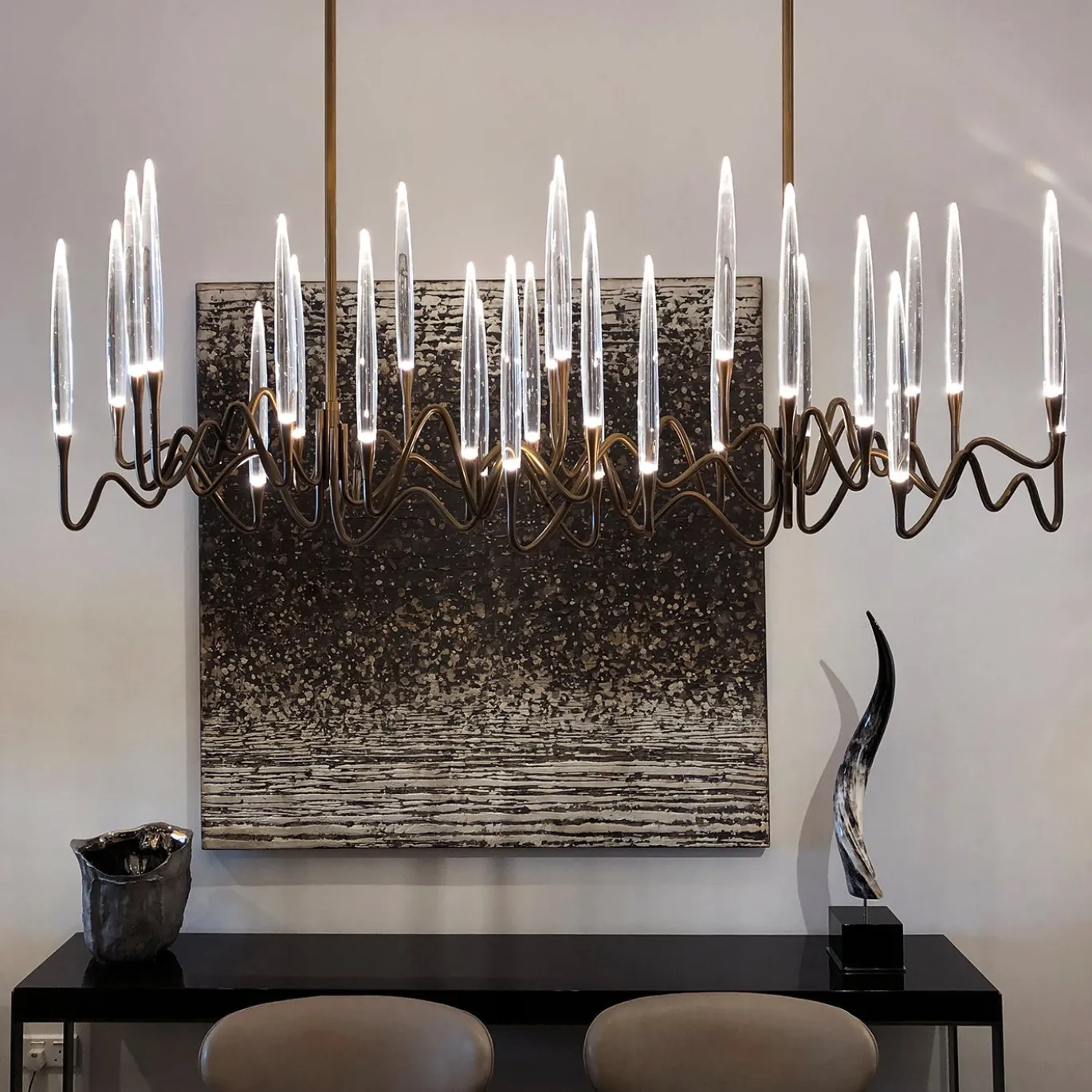 Lampadario Il Pezzo 3 Lungo a 30 Luci bronzo