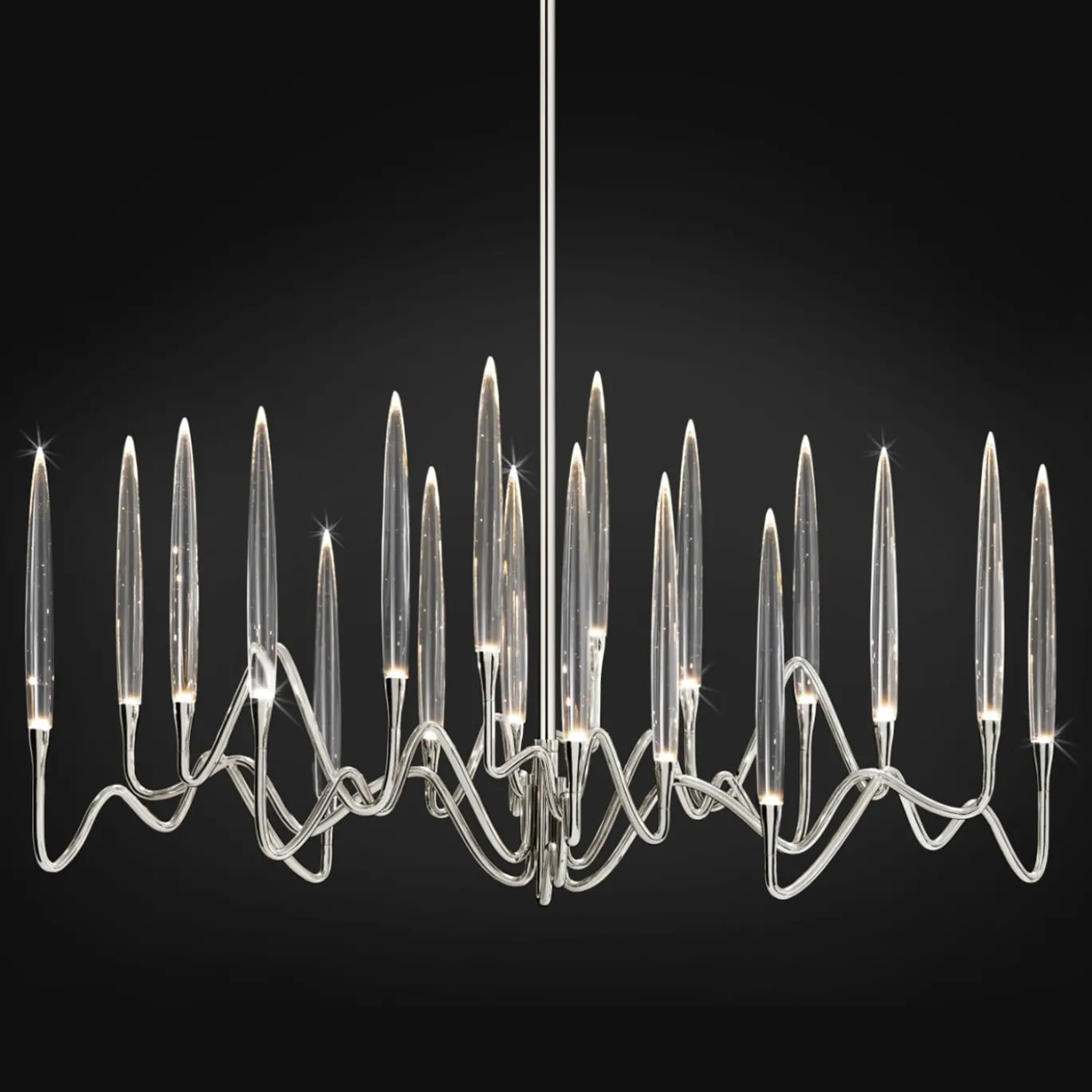 Lampadario Il Pezzo 3 Lungo a 18 luci nickel