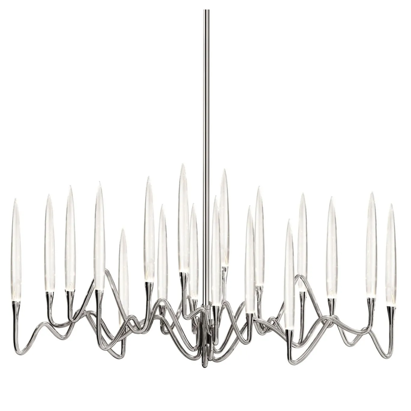 Lampadario Il Pezzo 3 Lungo a 18 luci nickel
