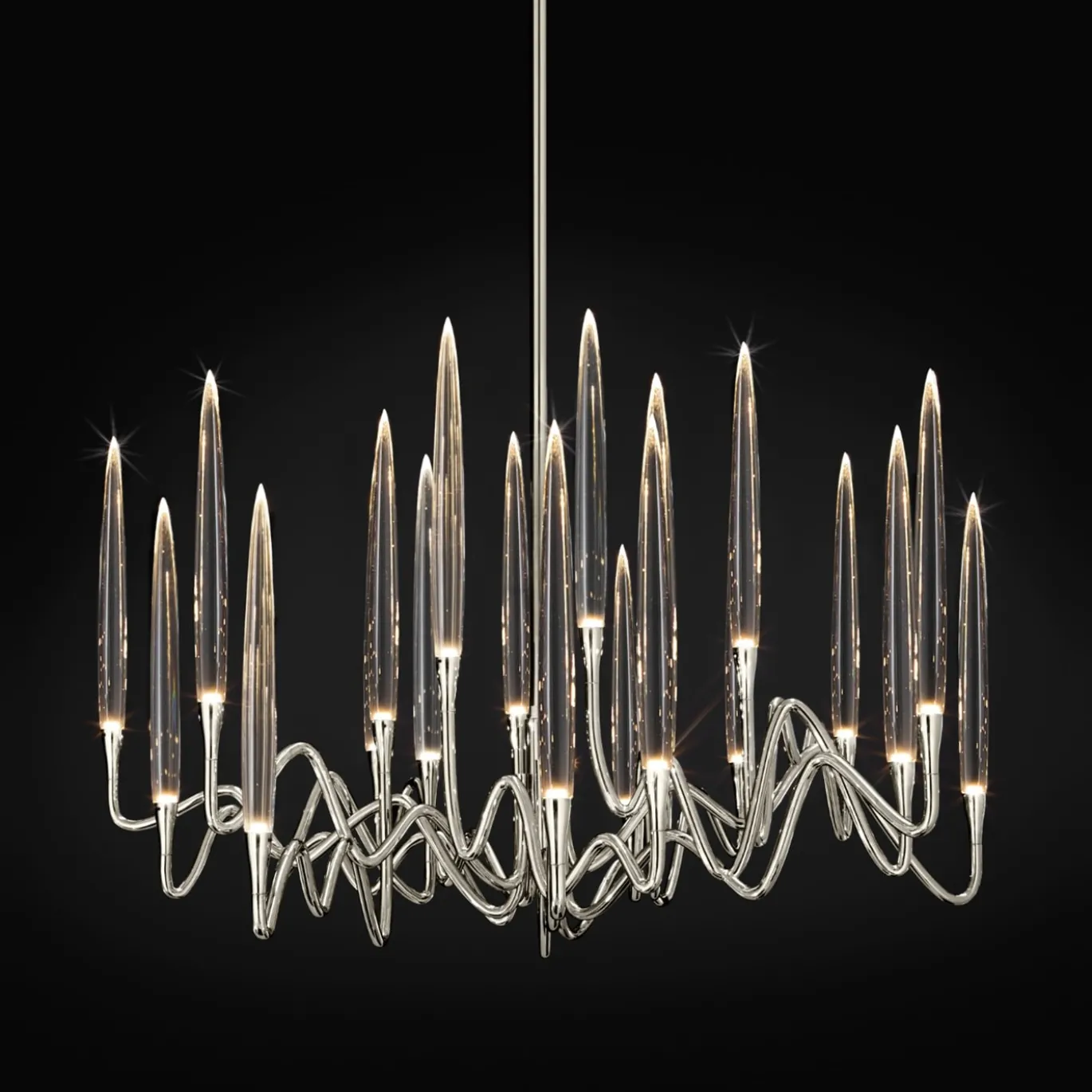 Lampadario Il Pezzo 3 Tondo a 21 luci nickel