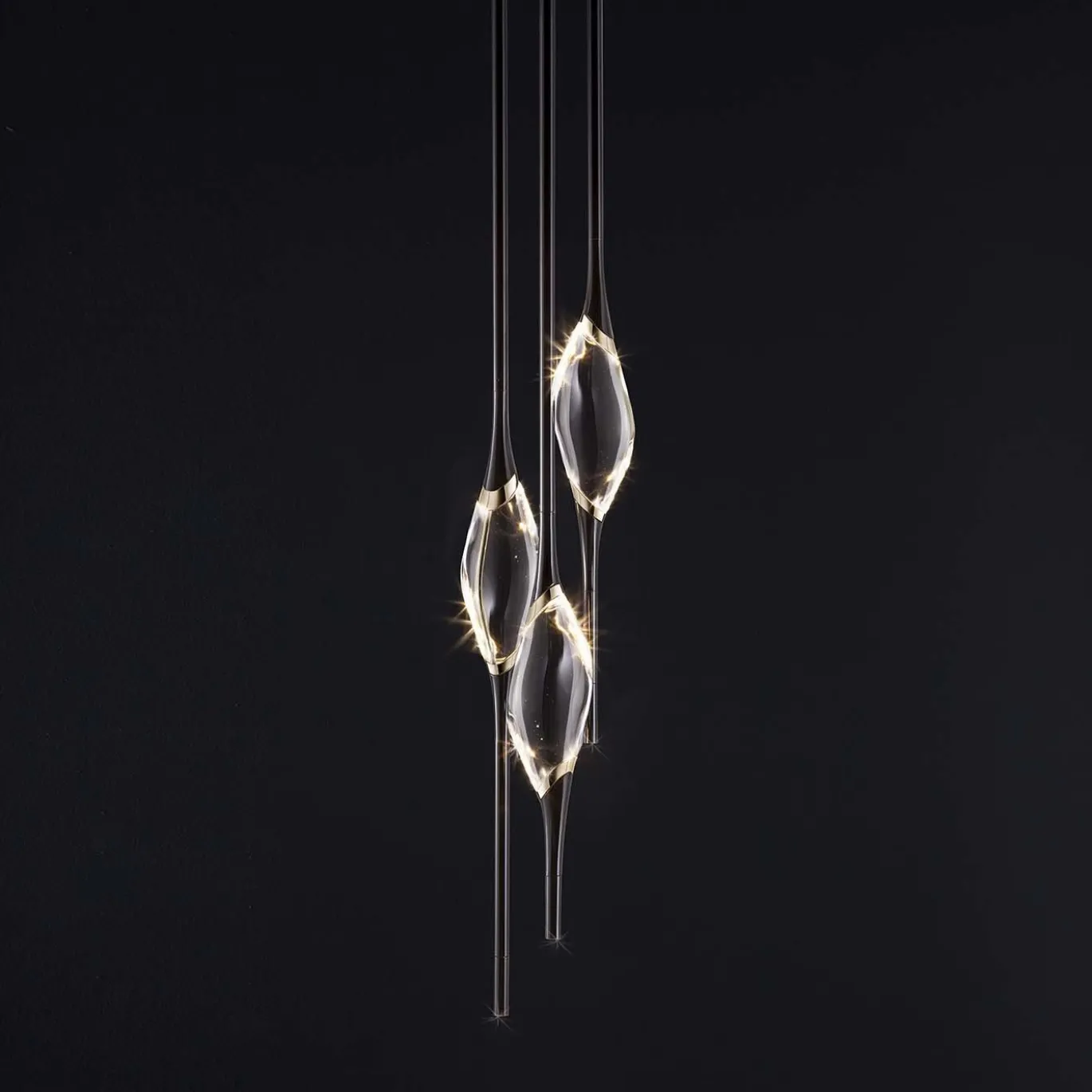 Lampadario Il Pezzo 12 Tondo Nero-Oro
