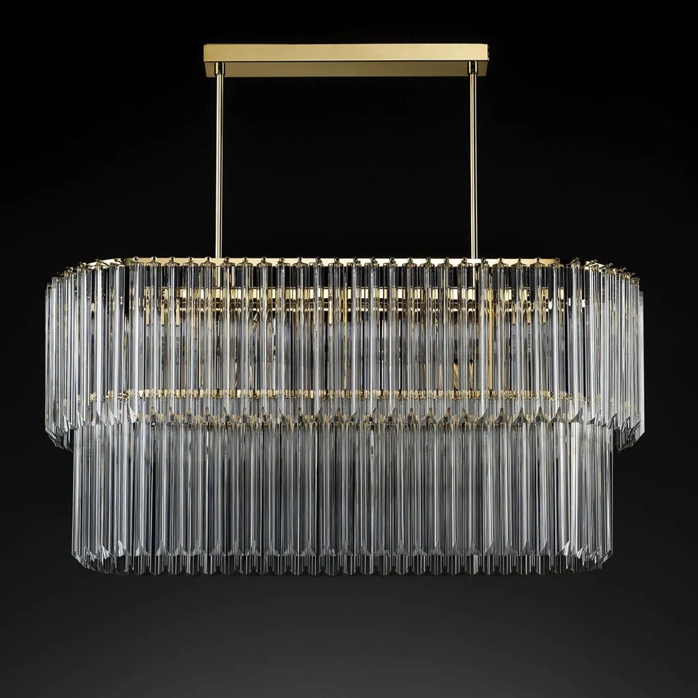 Lampadario imperiale ovale a triedro