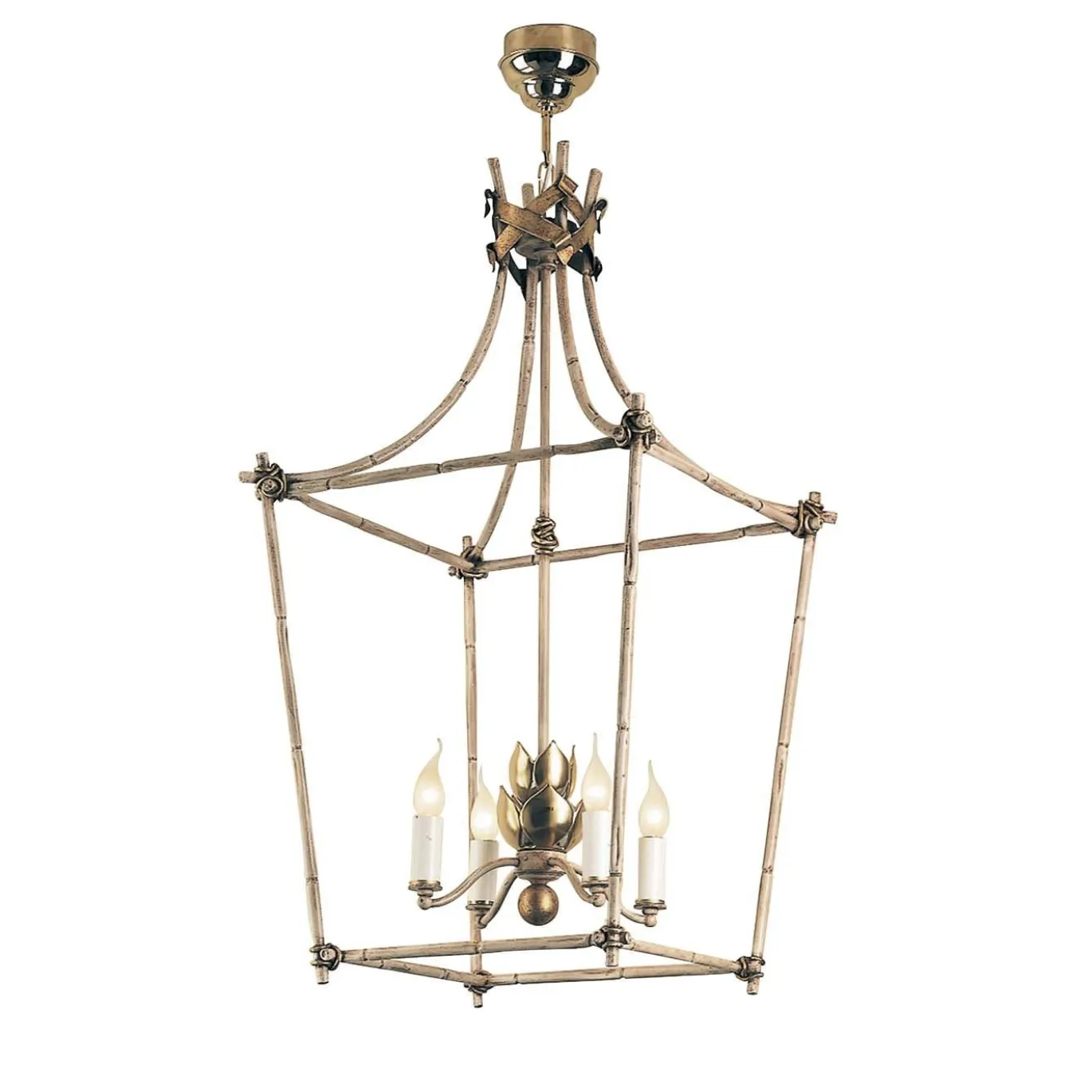 Lampadario in bambù