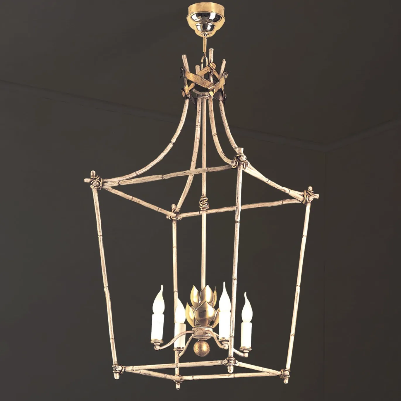 Lampadario in bambù