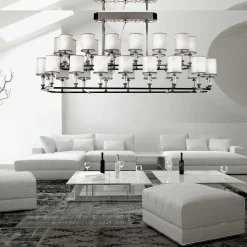 Lampadario in metallo e cristallo