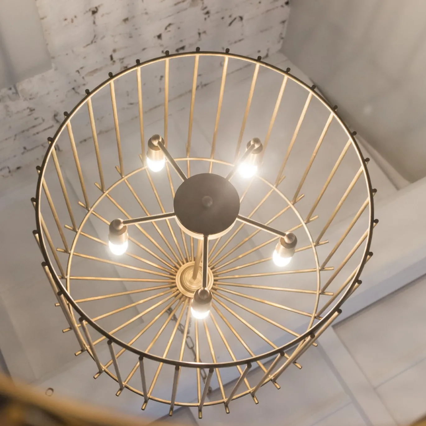 Lampadario in ottone per interni Cage