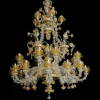 Lampadario in stile Rezzonico in oro e cristallo #4