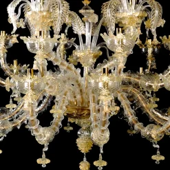 Lampadario in stile Rezzonico in oro e cristallo #7