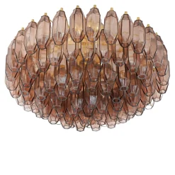 Lampadario in vetro compatto Prismatico 91 Elementi Ametista